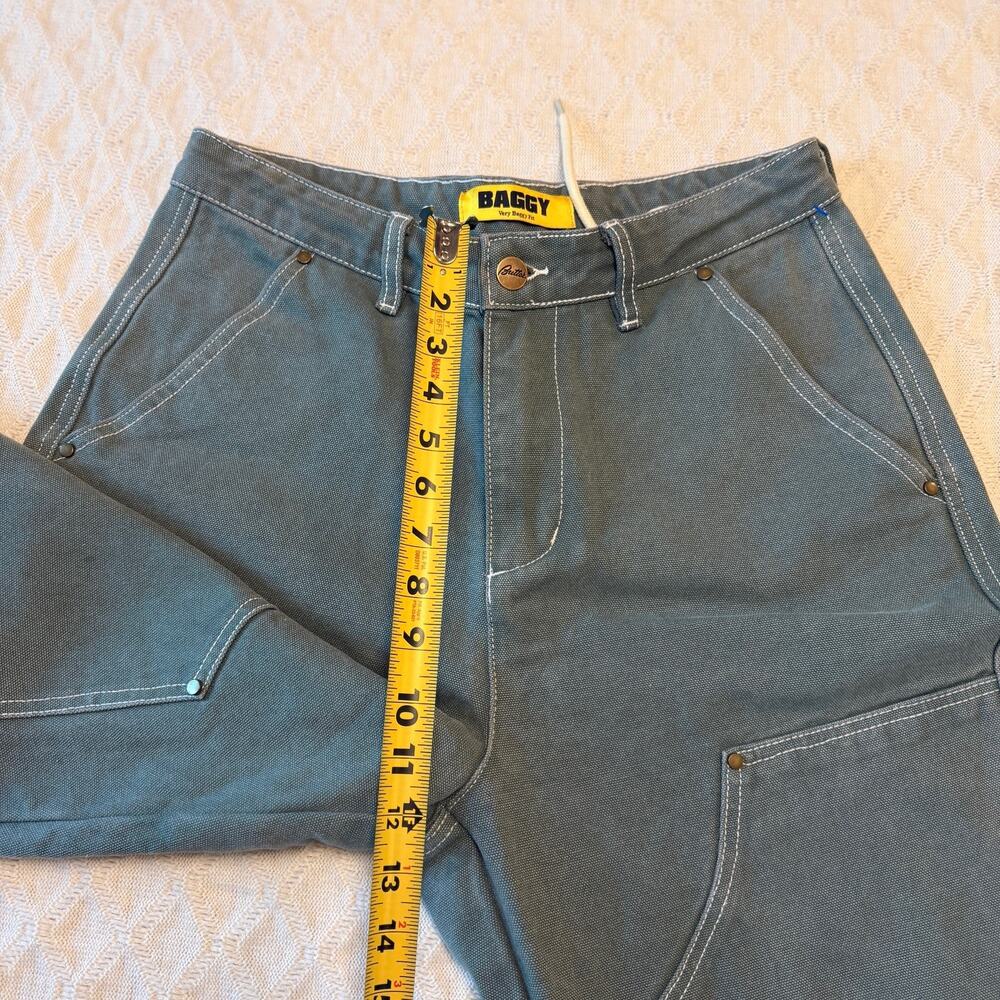 BUTTER Goods Work green pants Double Knee Very Baggy Fit Denim Jeans size 28 - Picture 6 of 7